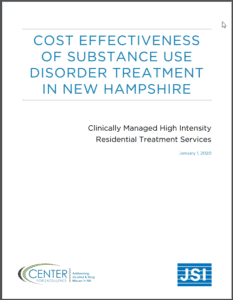 Cost Effectiveness of Substance Use Disorder Treatment in NH